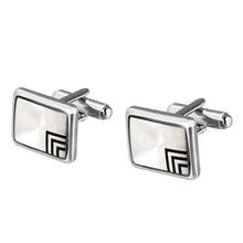 Load image into Gallery viewer, French Shirt Laser Engraving Men Jewelry Unique Wedding Groom Men High Quality Cuff Links Business silver Cufflinks For Men