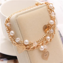 Load image into Gallery viewer, Brand Simulated Pearl Crystal Beaded Bracelet &amp; Bangle New Fashion Crystal Jewelry Women Wedding Charm Bracelet Summer Jewelry