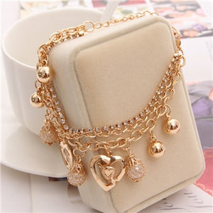 Brand Simulated Pearl Crystal Beaded Bracelet & Bangle New Fashion Crystal Jewelry Women Wedding Charm Bracelet Summer Jewelry