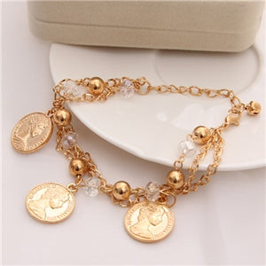 Brand Simulated Pearl Crystal Beaded Bracelet & Bangle New Fashion Crystal Jewelry Women Wedding Charm Bracelet Summer Jewelry