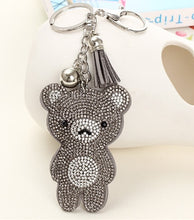 Load image into Gallery viewer, Crystal butterfly Pendant Animal keychain wholesale silver plated key chain ring holder Women bag charm bag porte clef chaveiro