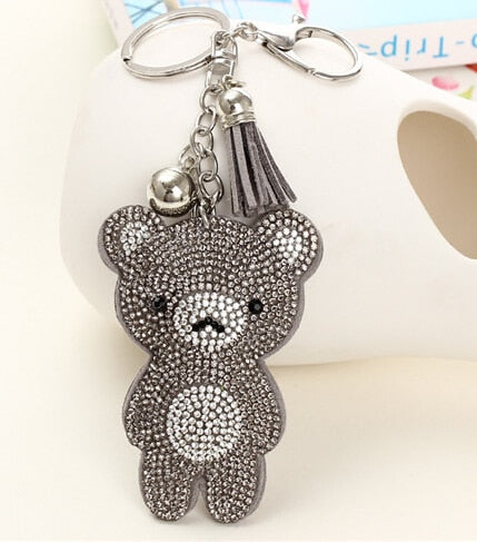 Crystal butterfly Pendant Animal keychain wholesale silver plated key chain ring holder Women bag charm bag porte clef chaveiro