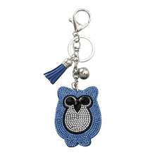 Load image into Gallery viewer, Car Keyring Full Crystal Key Holder Gold Key Chain Cute Owl Leather Tassel Keychain Pendant porte clef Charm Jewelry llaveros