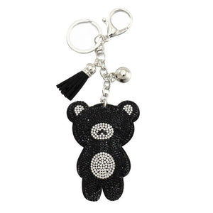 Car Keyring Full Crystal Key Holder Gold Key Chain Cute Owl Leather Tassel Keychain Pendant porte clef Charm Jewelry llaveros
