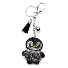 Load image into Gallery viewer, Vintage Charms Cute Owl Pendant Tassel Keychain Crystal Silver Chain Leather Tassel Key Chain Women Chaveiro Key Ring llaveros