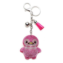 Load image into Gallery viewer, Vintage Charms Cute Owl Pendant Tassel Keychain Crystal Silver Chain Leather Tassel Key Chain Women Chaveiro Key Ring llaveros
