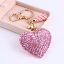 Load image into Gallery viewer, ZOSHI 2019 New Fashion Car Play 6 Colors Full Crystal Rhinestone Heart Key Chain Keychain Bag Car Hanging Pendant Jewelry