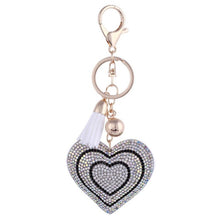Load image into Gallery viewer, ZOSHI 2019 New Fashion Car Play 6 Colors Full Crystal Rhinestone Heart Key Chain Keychain Bag Car Hanging Pendant Jewelry