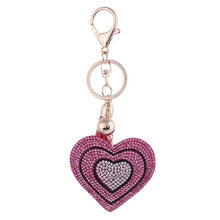 Load image into Gallery viewer, ZOSHI 2019 New Fashion Car Play 6 Colors Full Crystal Rhinestone Heart Key Chain Keychain Bag Car Hanging Pendant Jewelry
