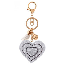 Load image into Gallery viewer, ZOSHI 2019 New Fashion Car Play 6 Colors Full Crystal Rhinestone Heart Key Chain Keychain Bag Car Hanging Pendant Jewelry